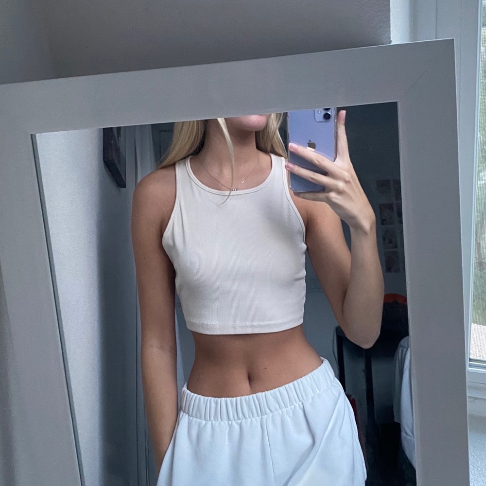 simple cream tank top